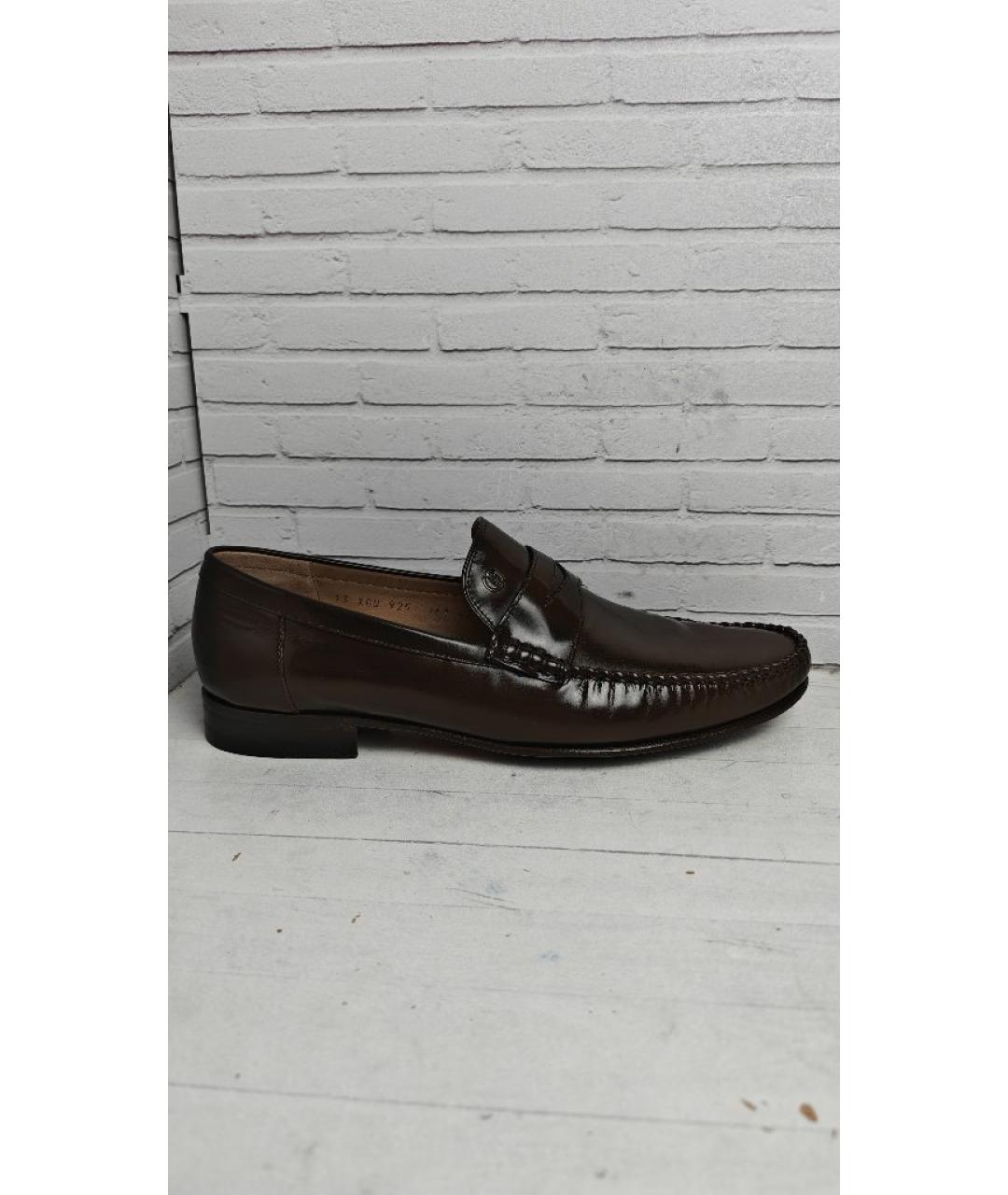 GIORGIO ARMANI Коричневые кожаные лоферы, фото 8