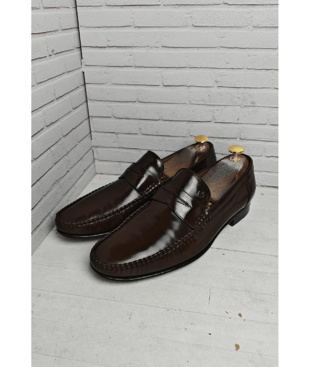 GIORGIO ARMANI Коричневые кожаные лоферы, фото 2
