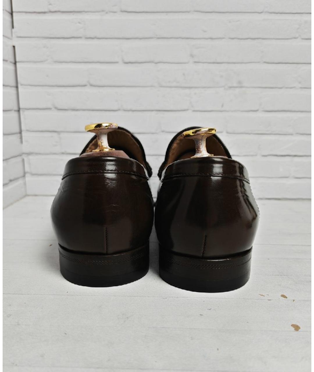 GIORGIO ARMANI Коричневые кожаные лоферы, фото 5