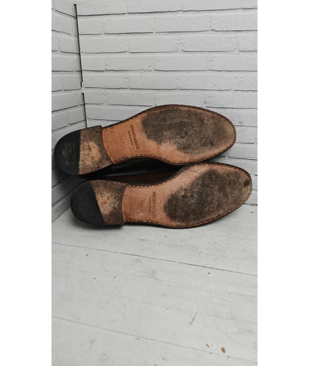 GIORGIO ARMANI Коричневые кожаные лоферы, фото 6