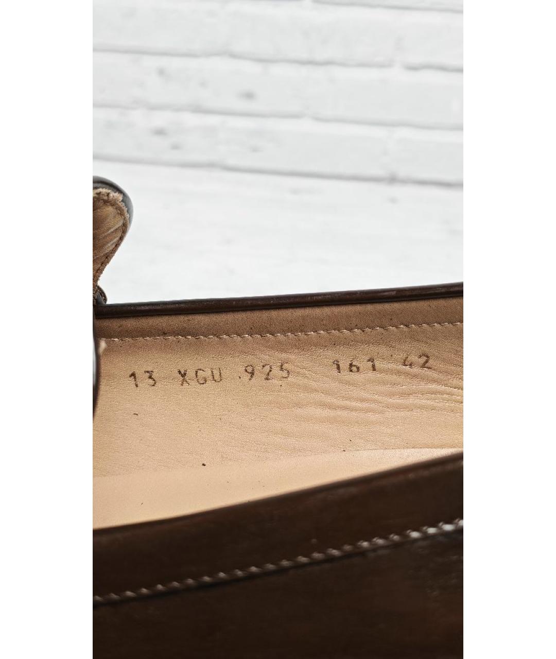 GIORGIO ARMANI Коричневые кожаные лоферы, фото 7