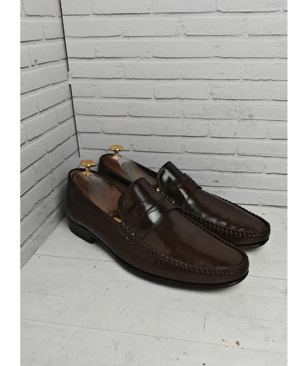 GIORGIO ARMANI Коричневые кожаные лоферы, фото 3