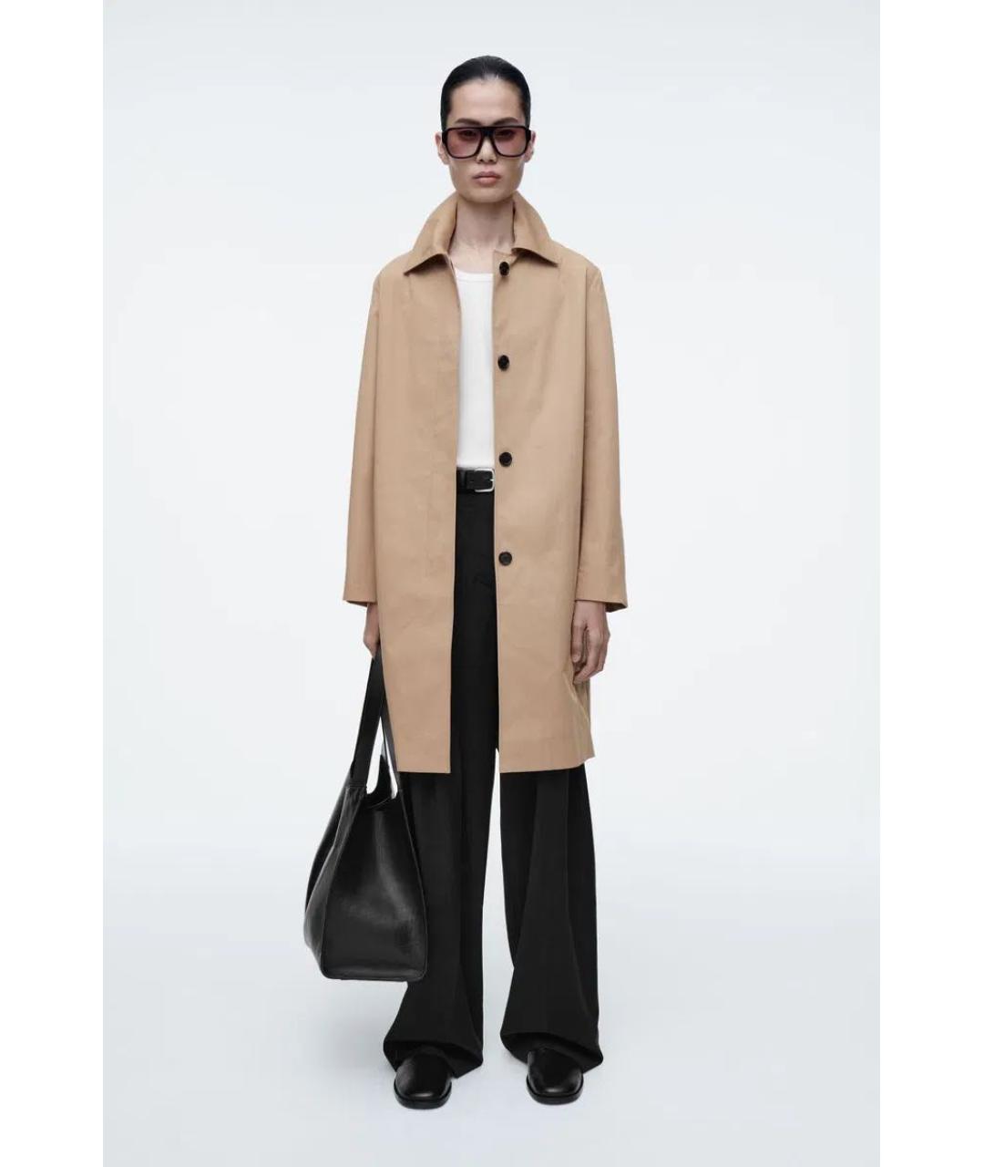 COS Бежевый хлопковый тренч/плащ, фото 4