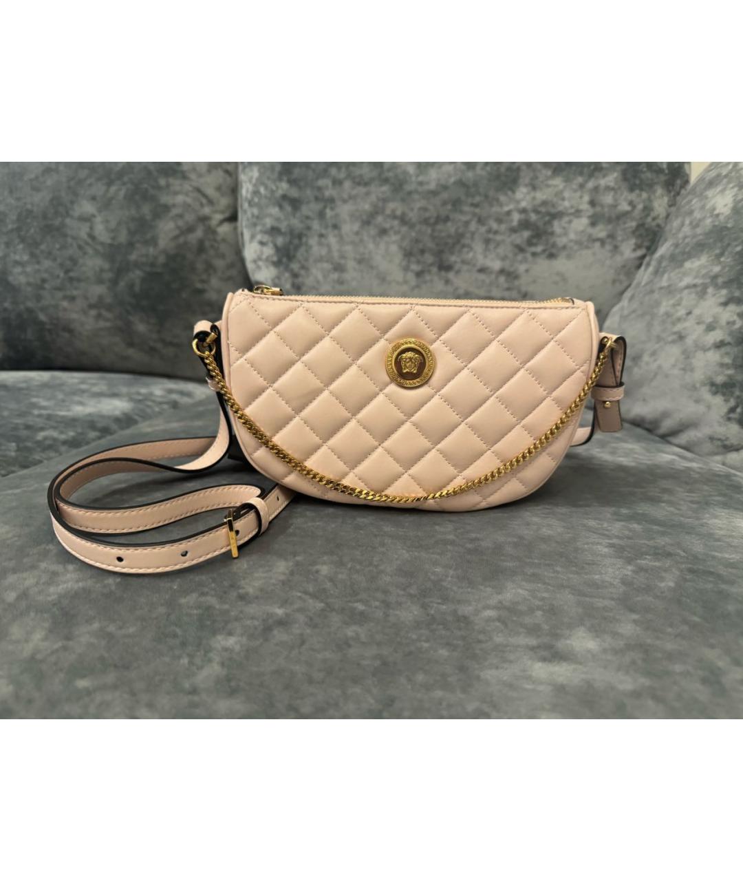 VERSACE Розовая кожаная сумка через плечо, фото 5