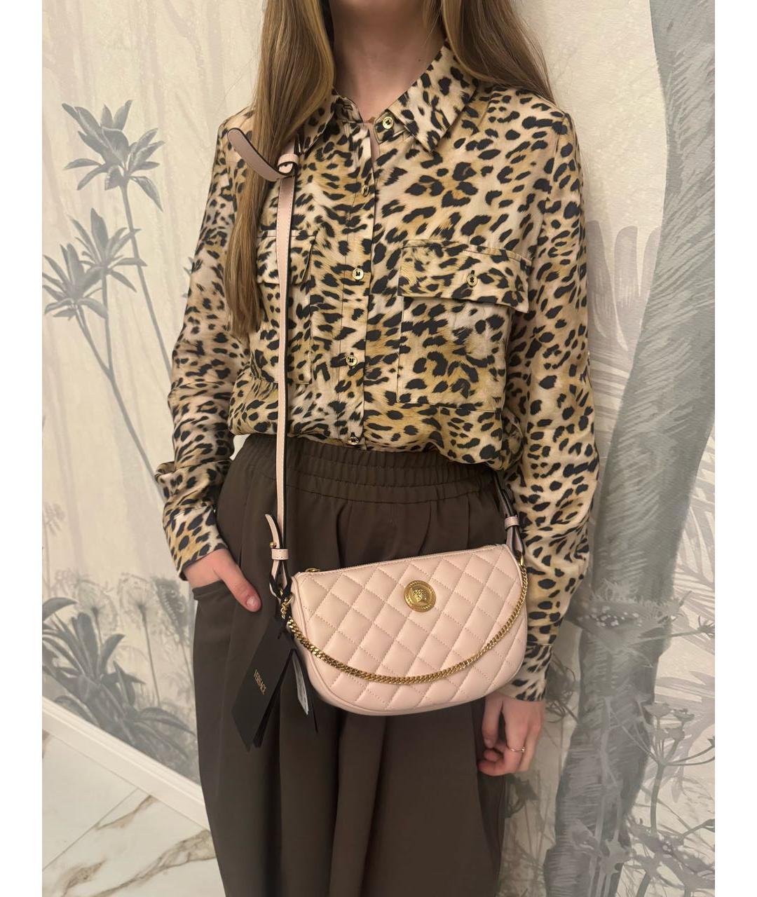 VERSACE Розовая кожаная сумка через плечо, фото 4