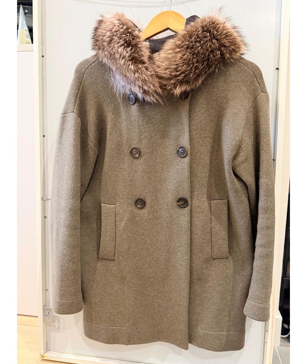 BRUNELLO CUCINELLI Хаки кашемировый кардиган, фото 6