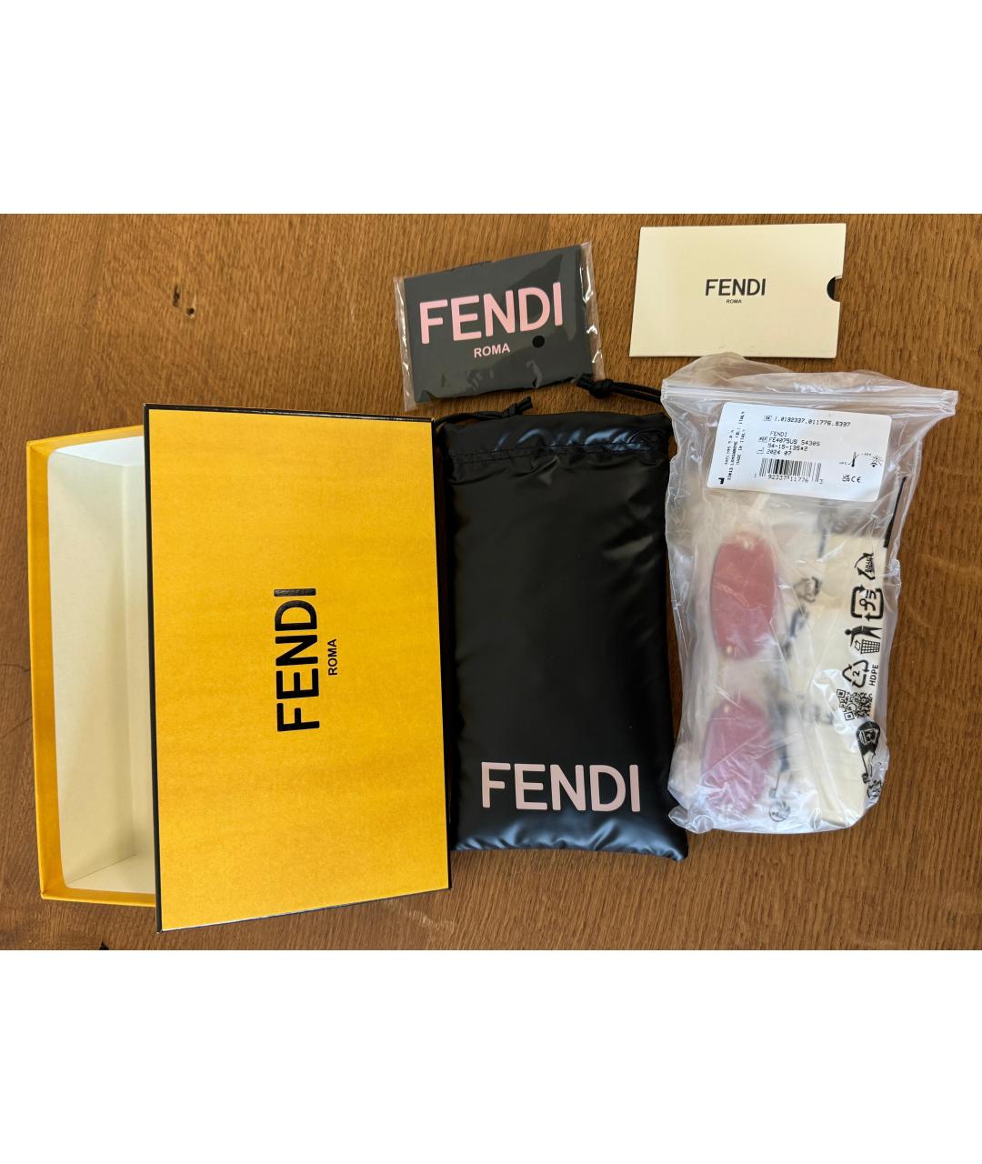 FENDI Золотые металлические солнцезащитные очки, фото 7
