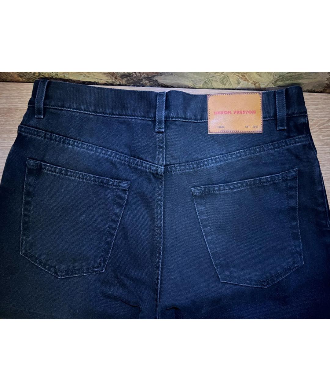 HERON PRESTON Черные хлопковые прямые джинсы, фото 3