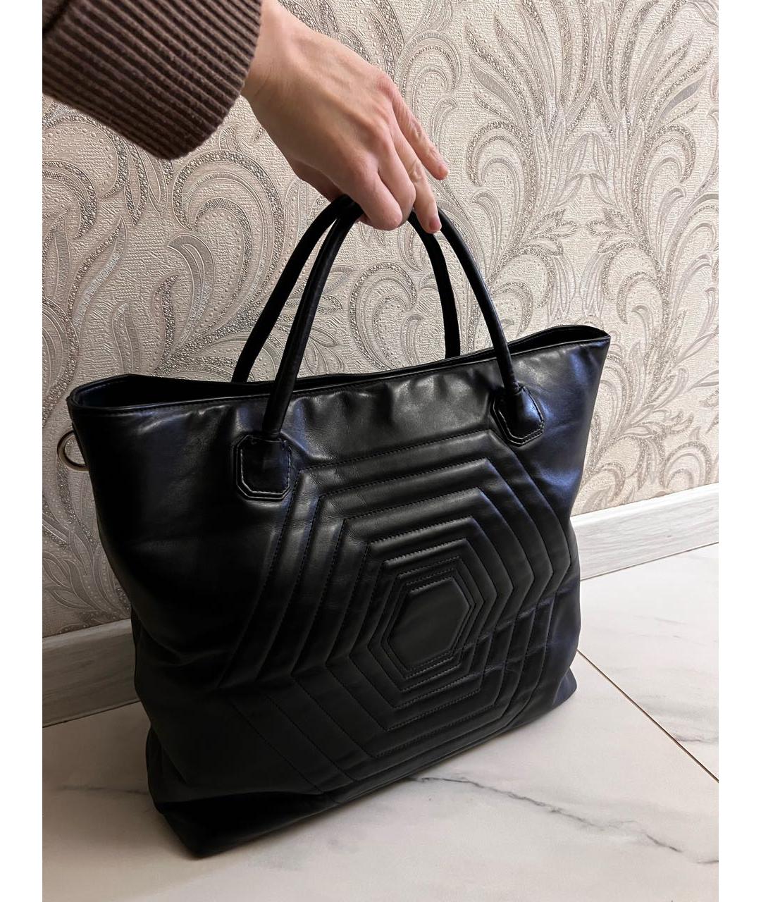 PHILIPP PLEIN Черная кожаная сумка с короткими ручками, фото 3