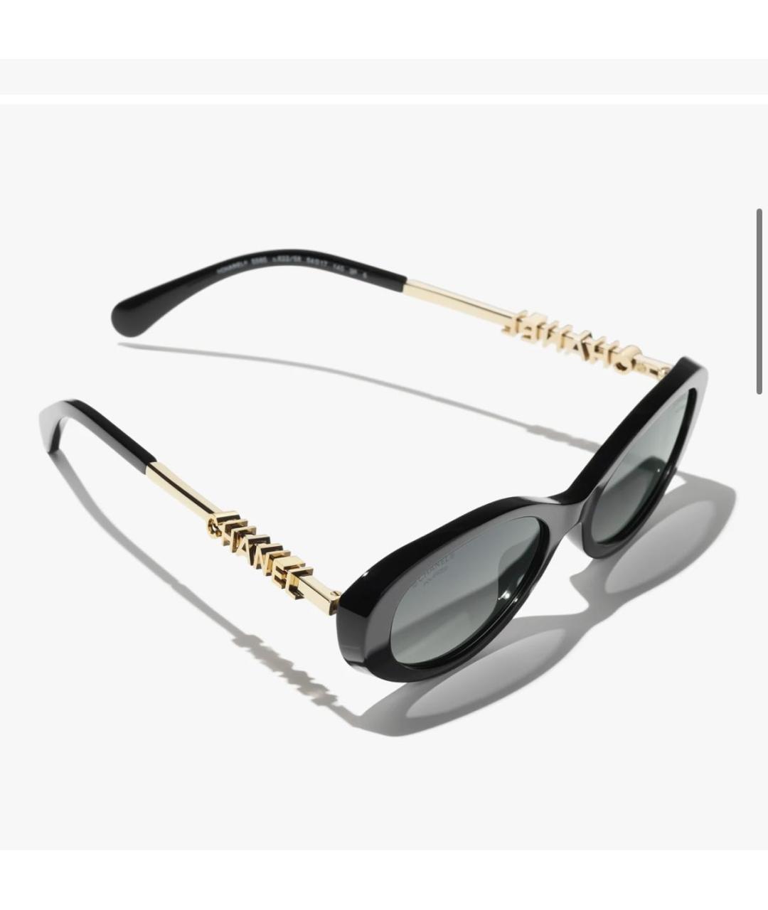 CHANEL Черные пластиковые солнцезащитные очки, фото 4
