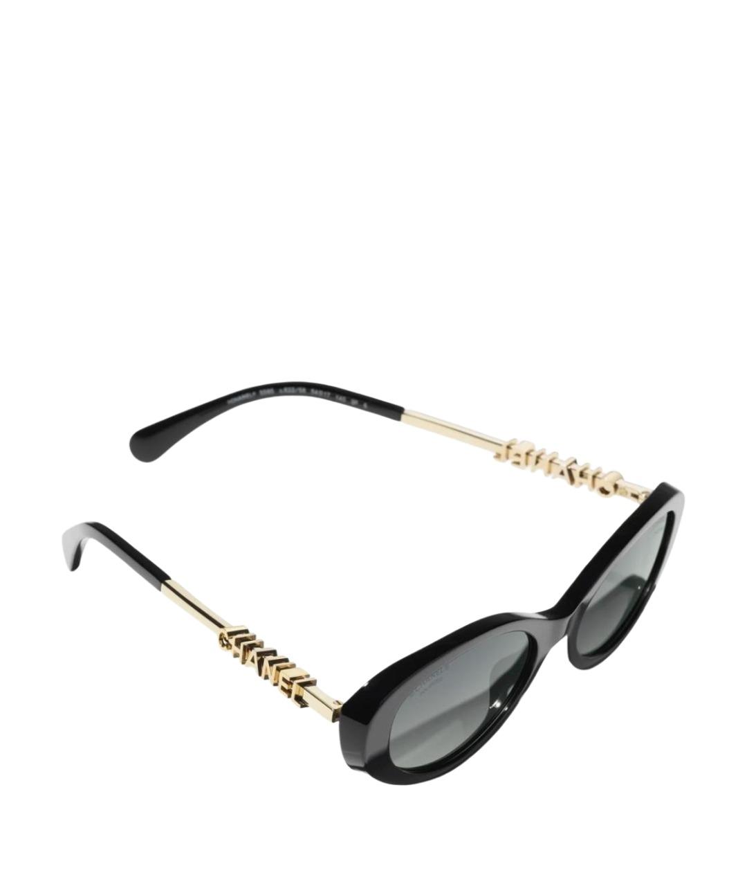 CHANEL Черные пластиковые солнцезащитные очки, фото 1