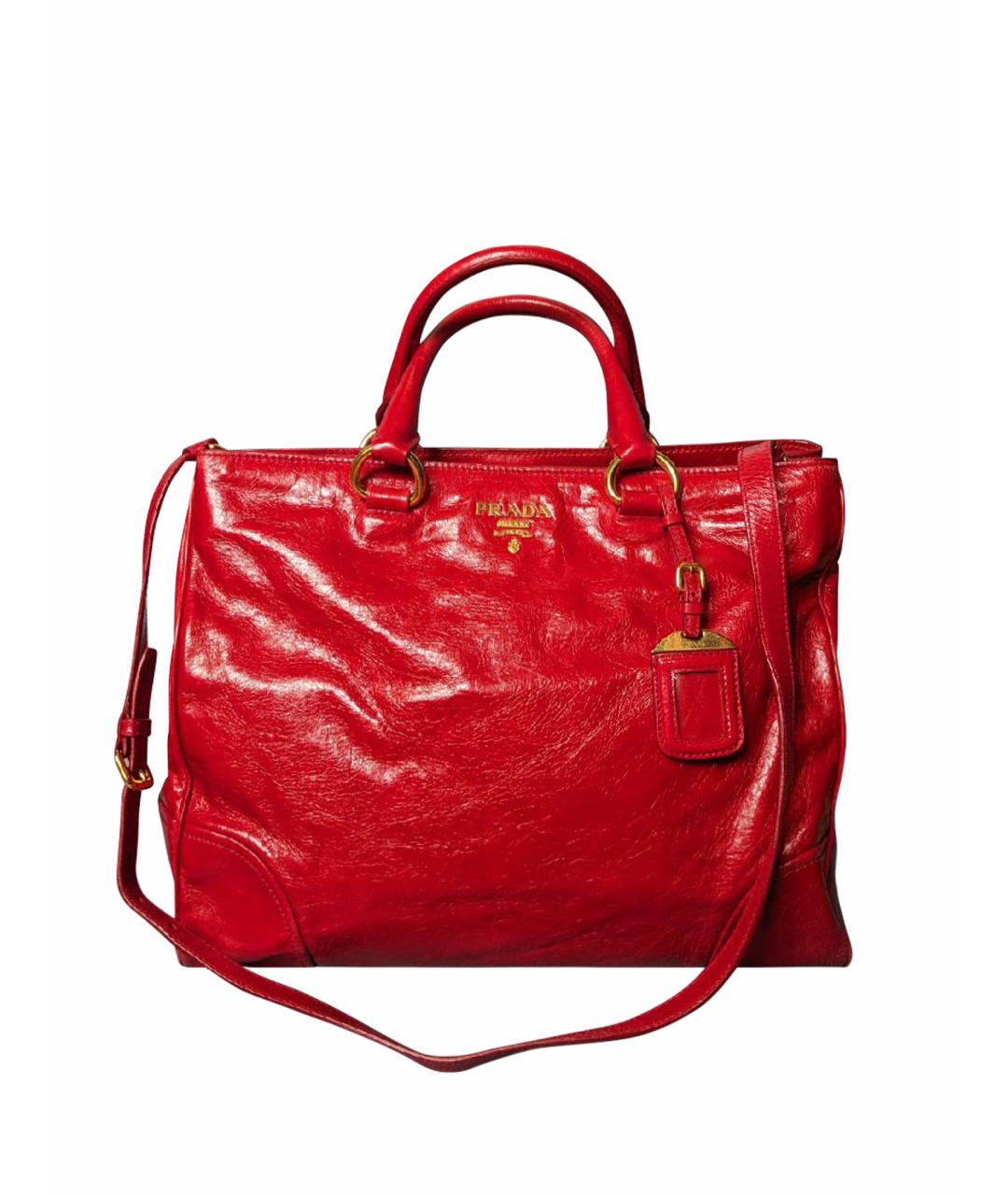 PRADA Красная сумка через плечо из лакированной кожи, фото 1