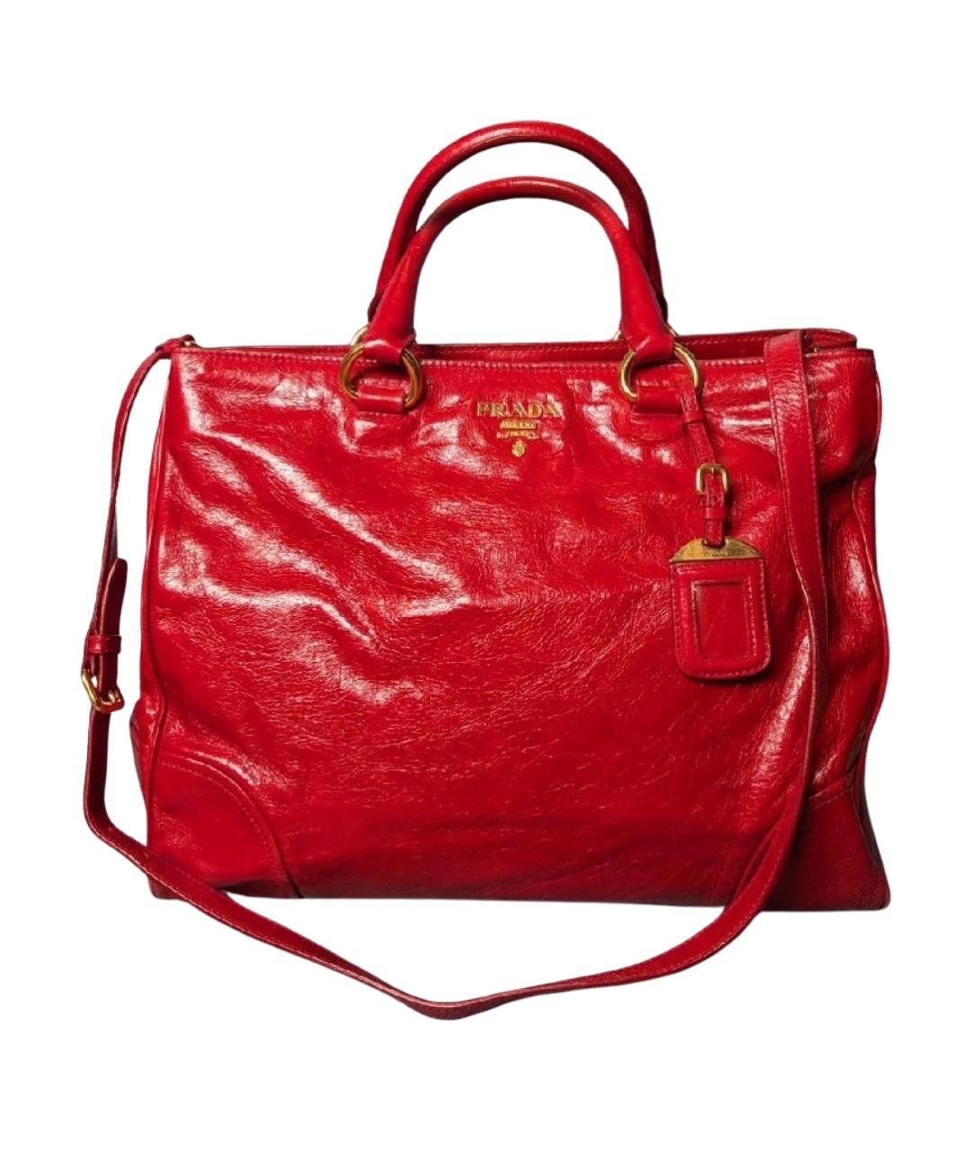 PRADA Красная сумка через плечо из лакированной кожи, фото 11