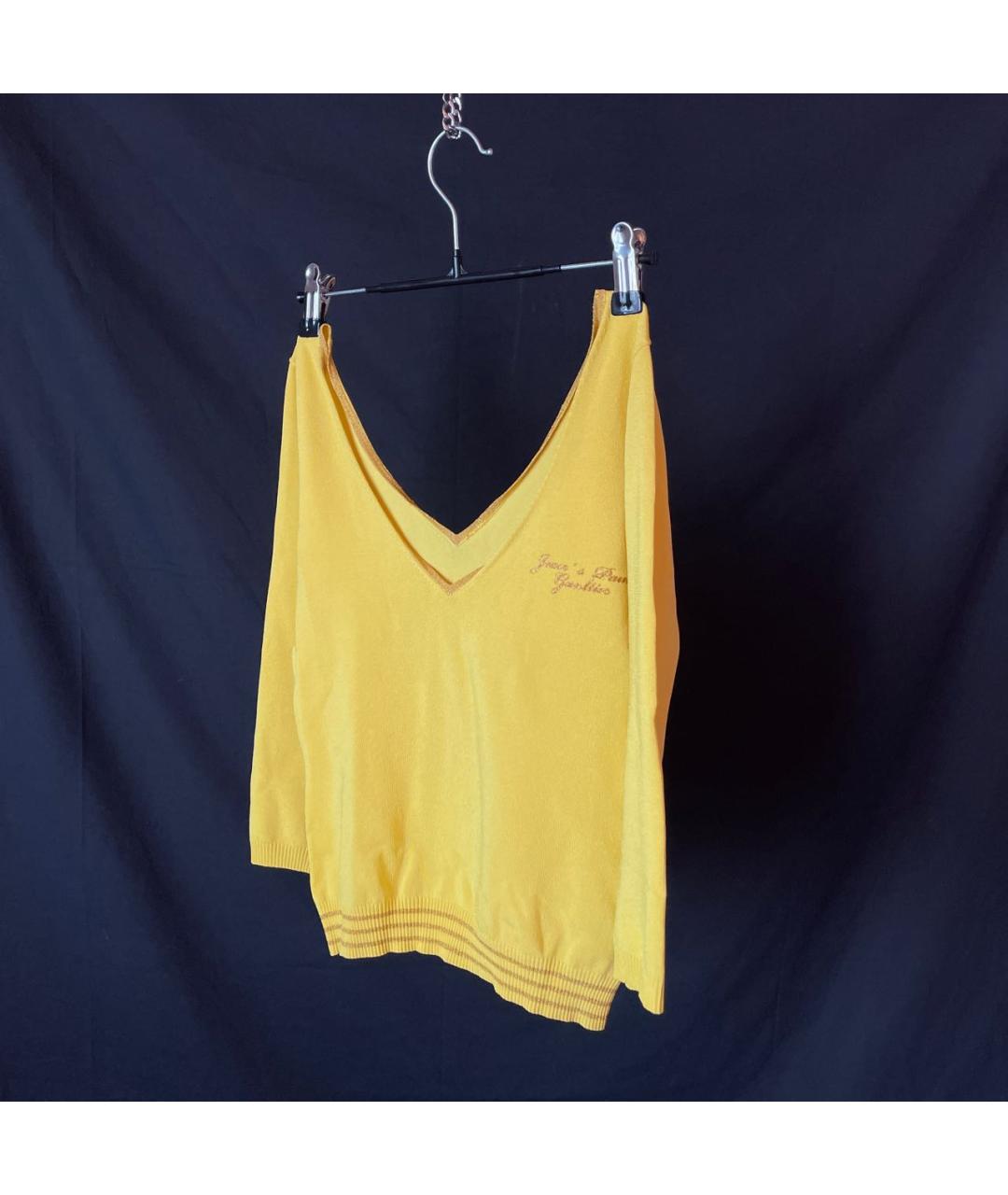 JEAN PAUL GAULTIER Желтый вискозный джемпер / свитер, фото 7
