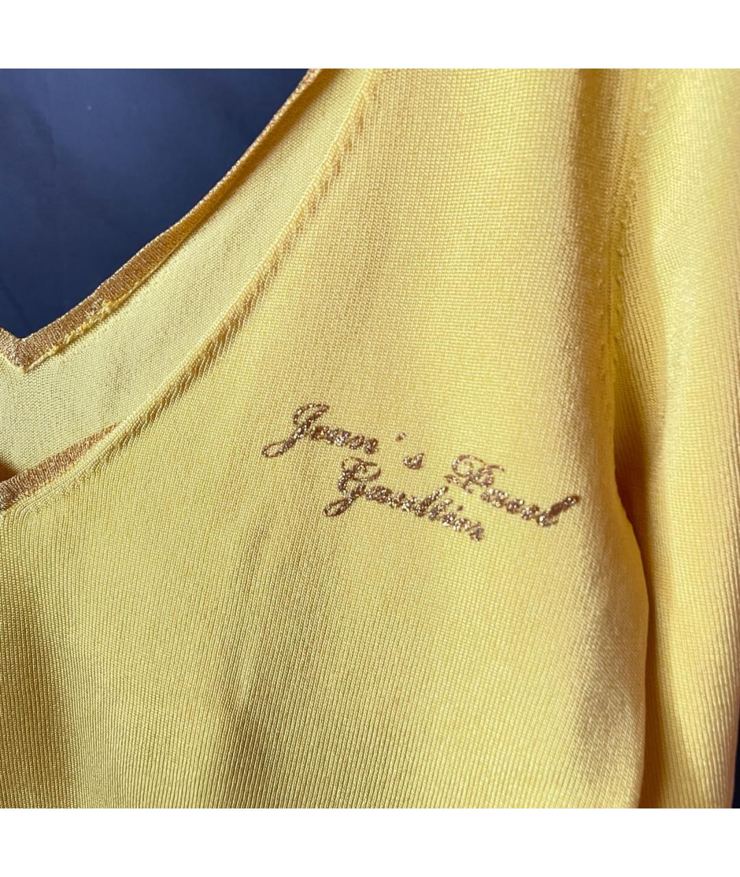 JEAN PAUL GAULTIER Желтый вискозный джемпер / свитер, фото 3