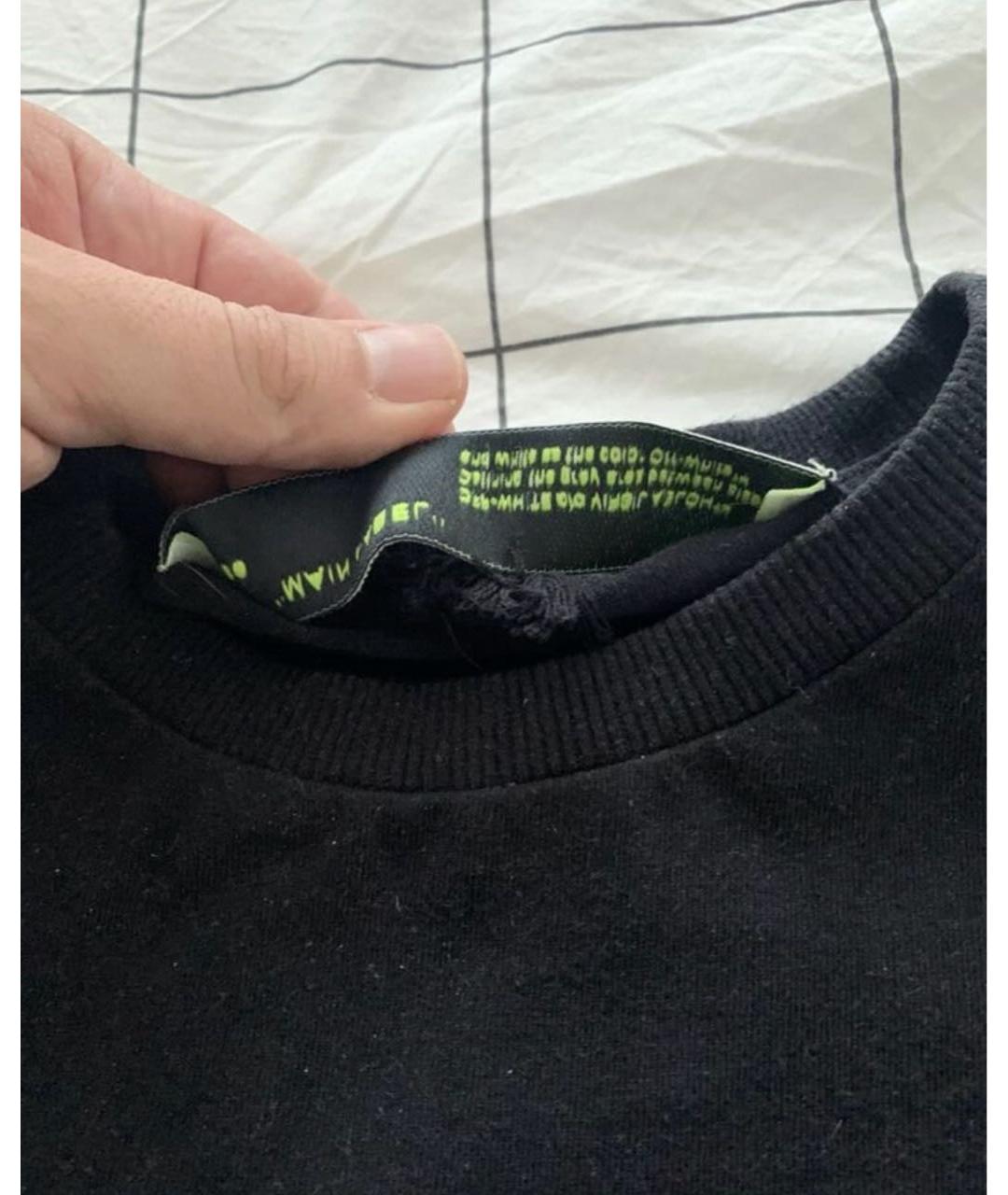 OFF-WHITE Черная хлопковая футболка, фото 5