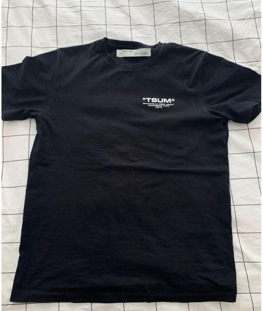 OFF-WHITE Черная хлопковая футболка, фото 7