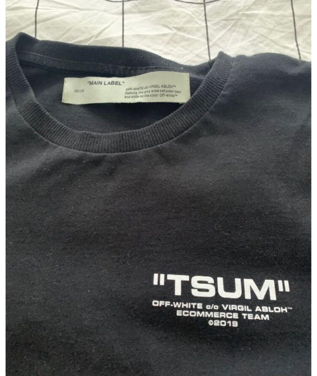 OFF-WHITE Черная хлопковая футболка, фото 4