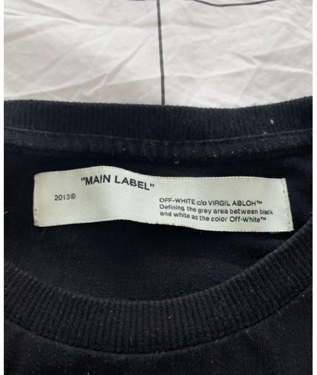 OFF-WHITE Черная хлопковая футболка, фото 3