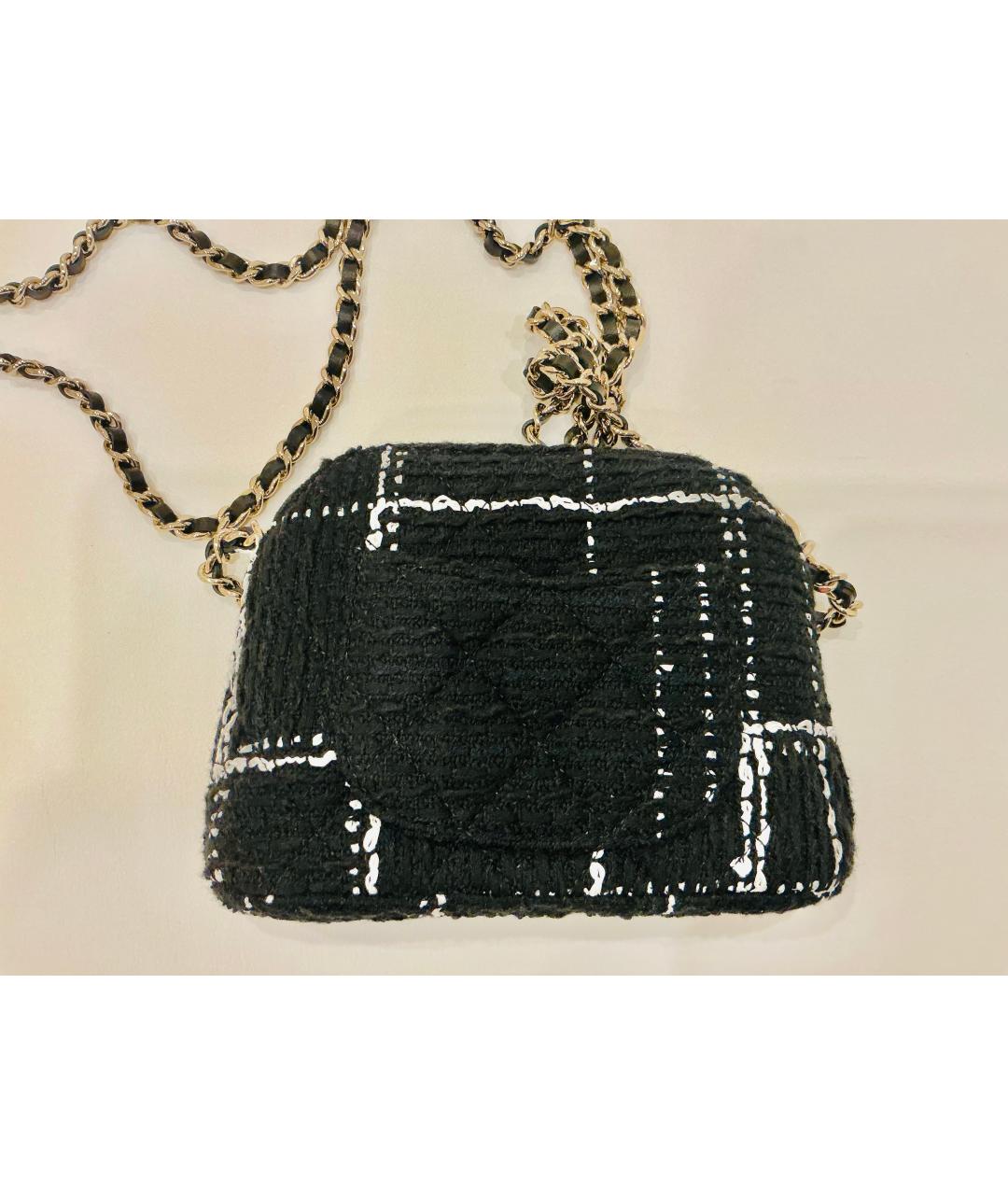 CHANEL Черная твидовая сумка через плечо, фото 5