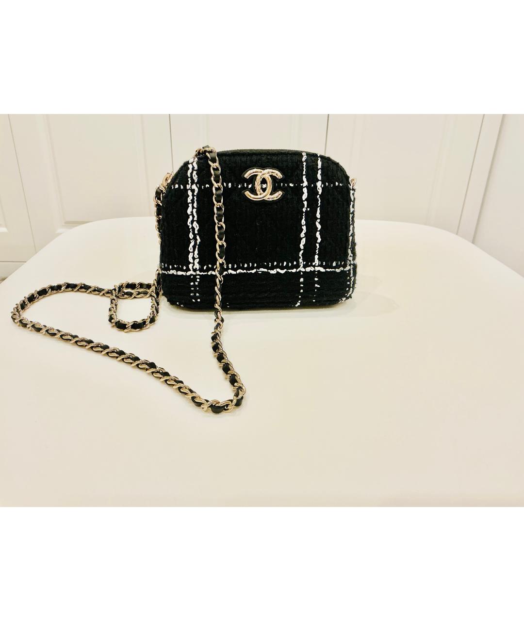 CHANEL Черная твидовая сумка через плечо, фото 2