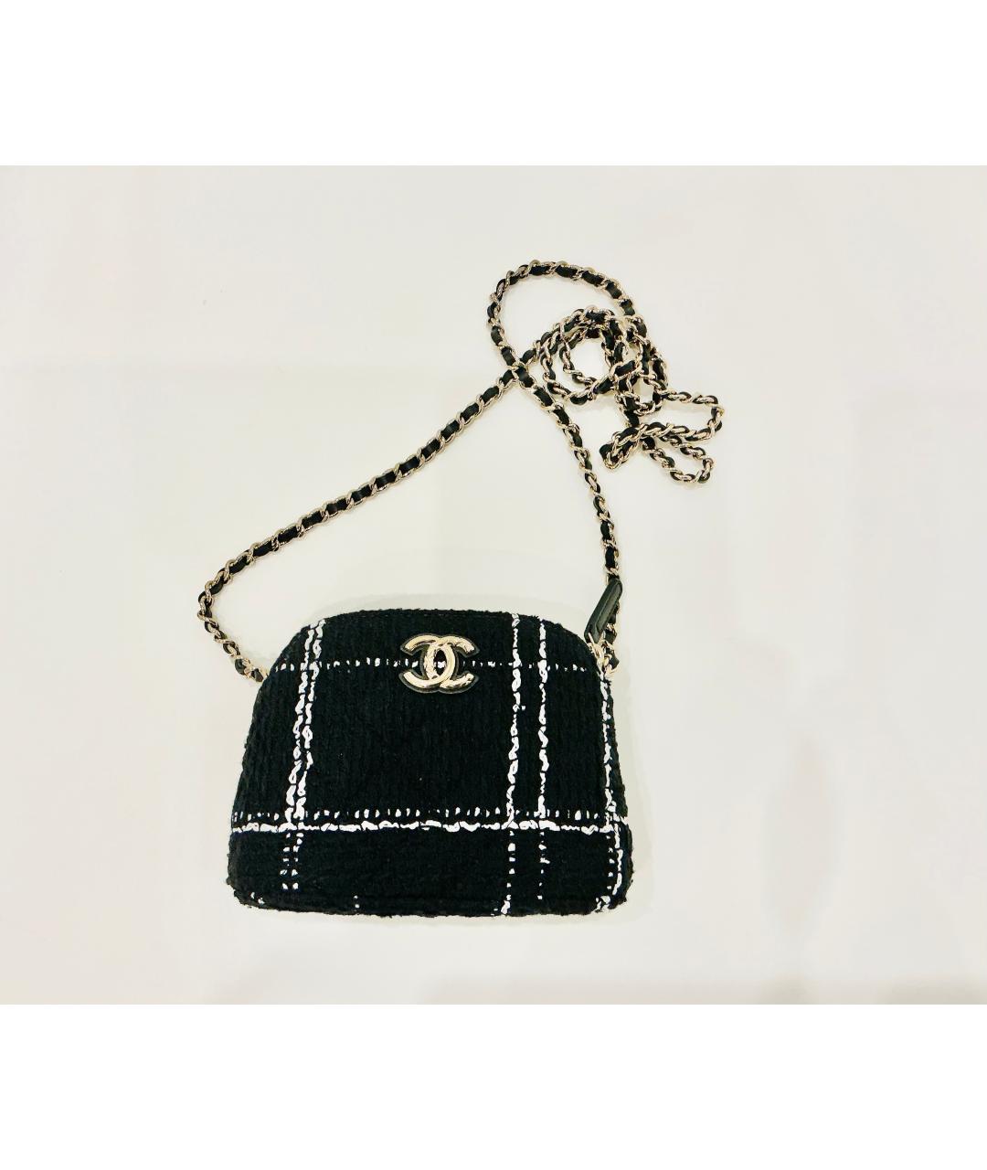 CHANEL Черная твидовая сумка через плечо, фото 8