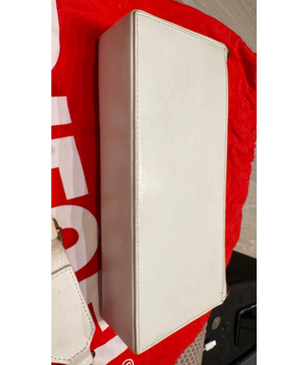 DIESEL Белая кожаная сумка через плечо, фото 6