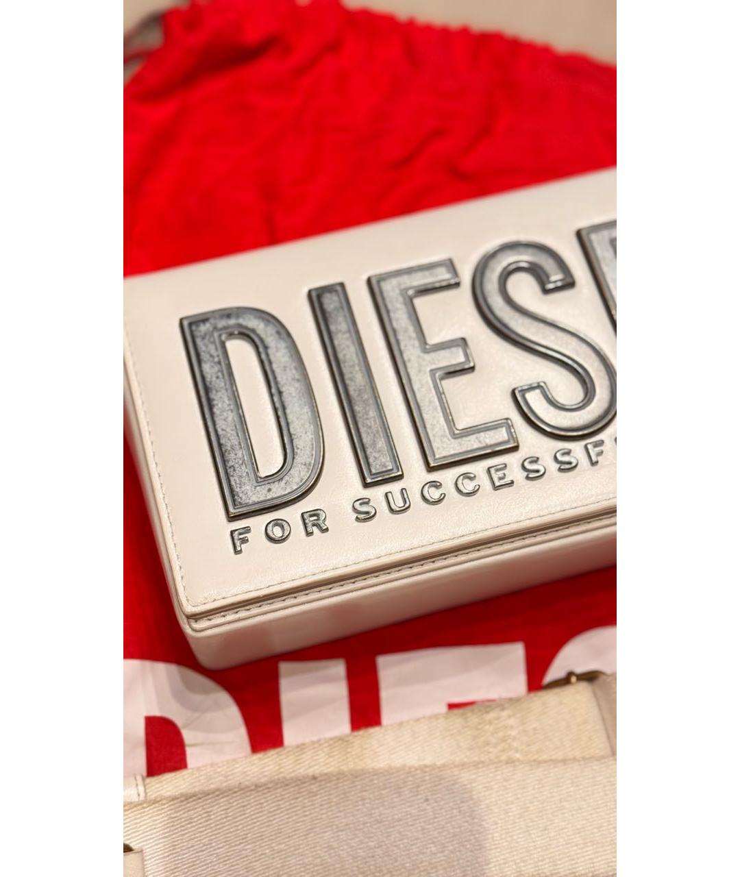 DIESEL Белая кожаная сумка через плечо, фото 2