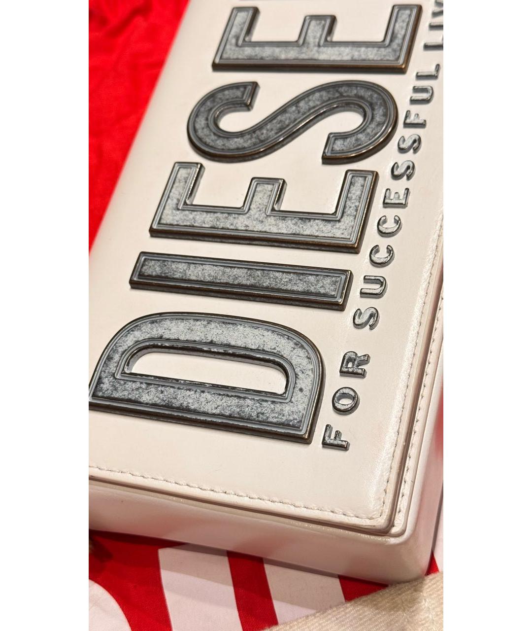 DIESEL Белая кожаная сумка через плечо, фото 3