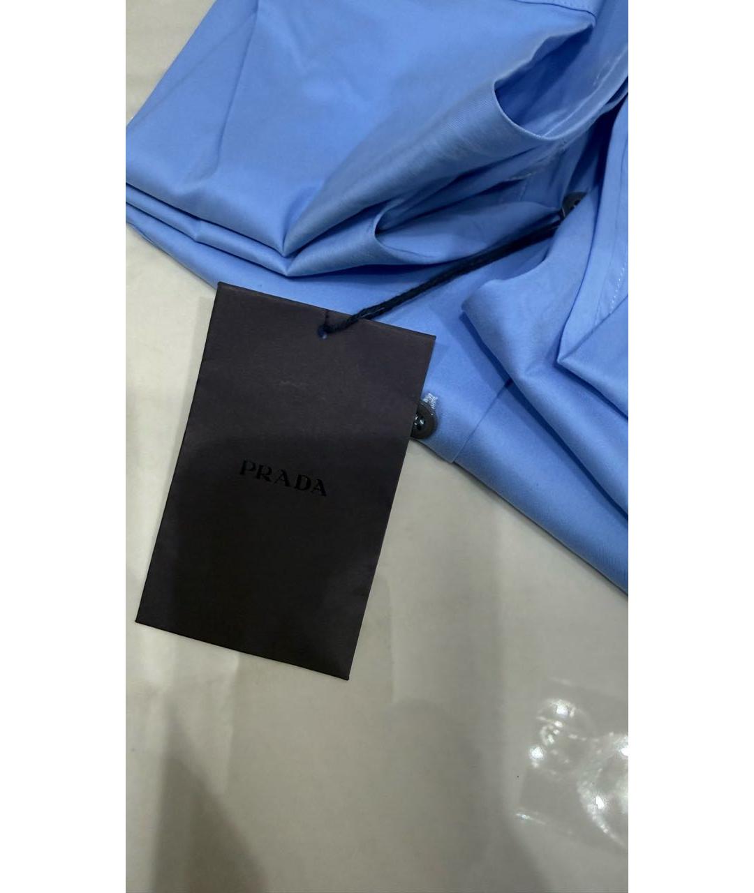PRADA Голубая хлопковая классическая рубашка, фото 5