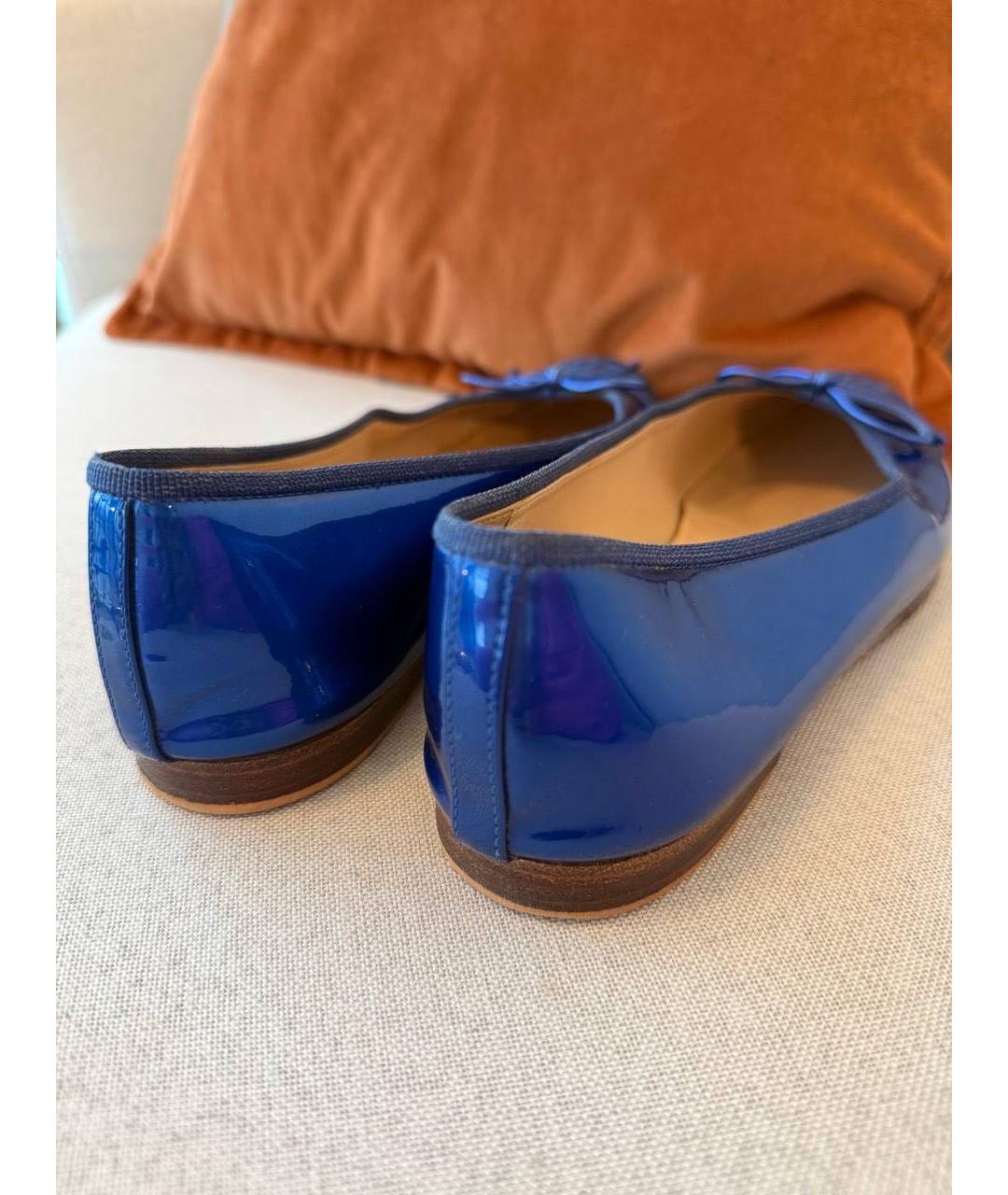 CHANEL Синие кожаные балетки, фото 3