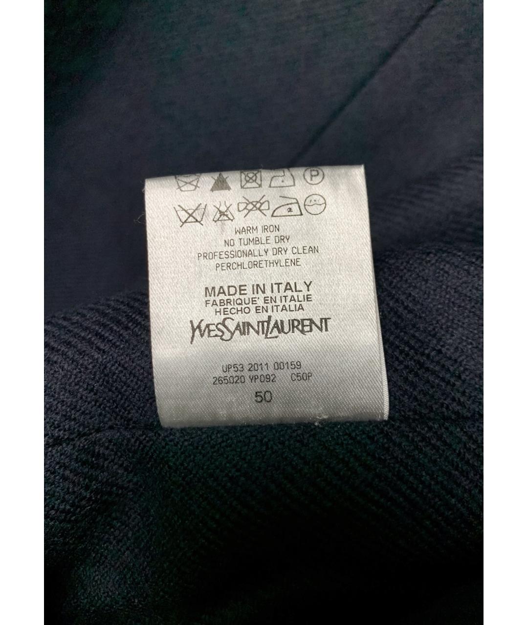 SAINT LAURENT Черное шерстяное пальто, фото 5