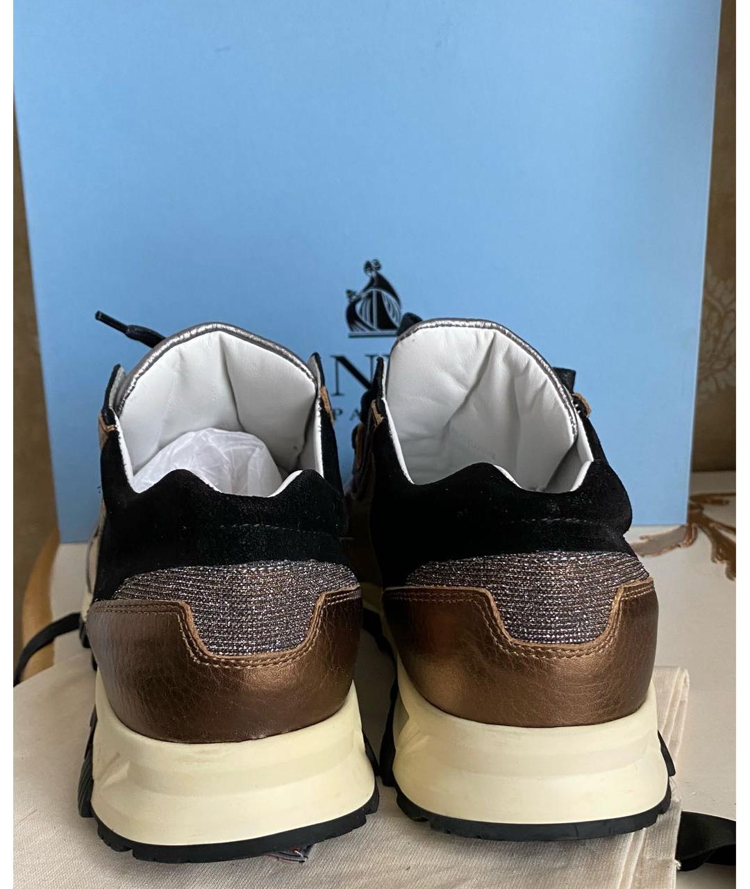 LANVIN Черные кожаные кроссовки, фото 4