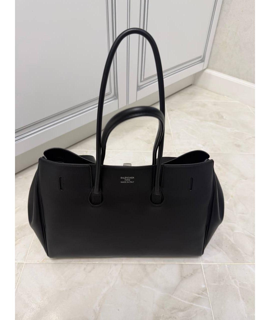 BALENCIAGA Черная кожаная сумка через плечо, фото 2