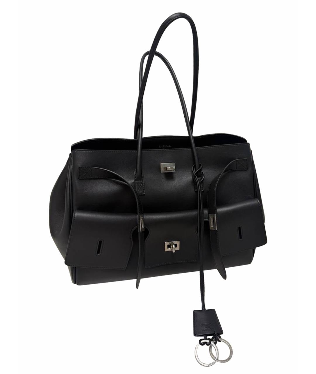 BALENCIAGA Черная кожаная сумка через плечо, фото 1