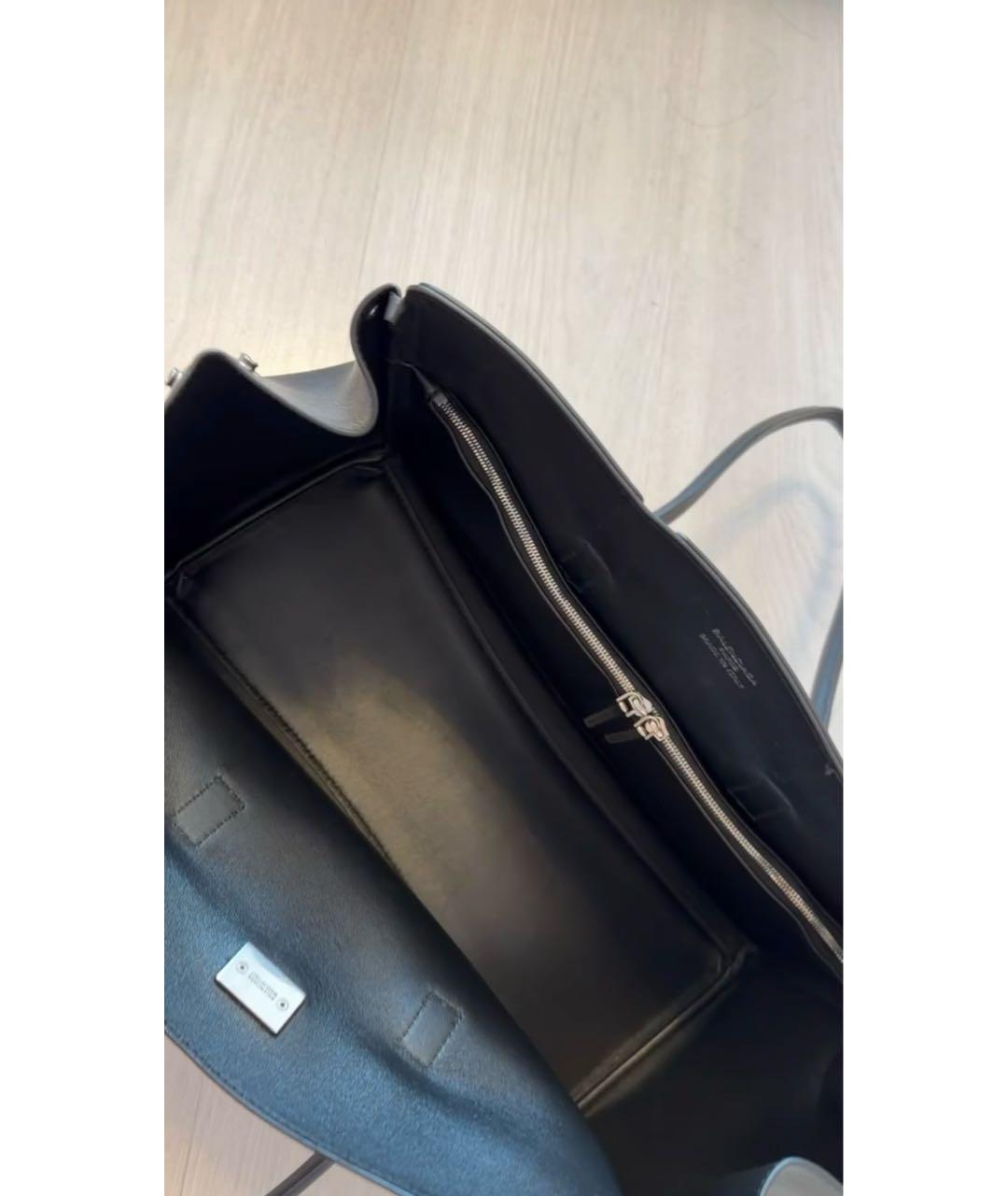 BALENCIAGA Черная кожаная сумка через плечо, фото 4