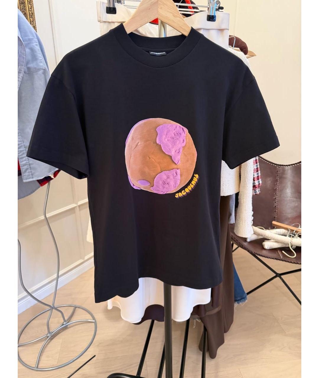 JACQUEMUS Черная хлопковая футболка, фото 7