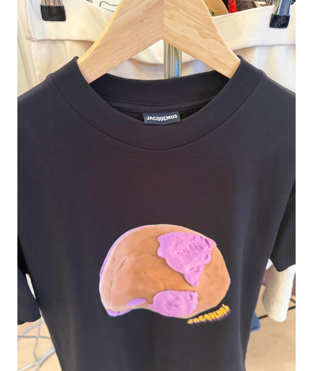 JACQUEMUS Черная хлопковая футболка, фото 3