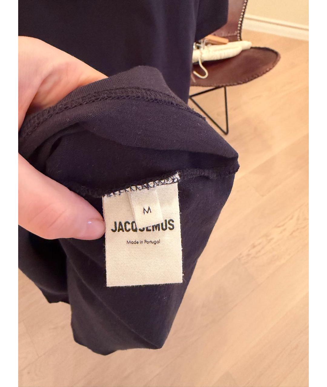 JACQUEMUS Черная хлопковая футболка, фото 4