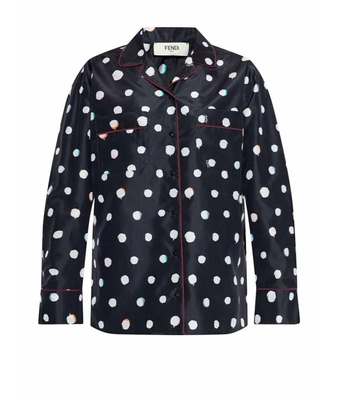 FENDI Черный шелковый костюм с брюками, фото 1