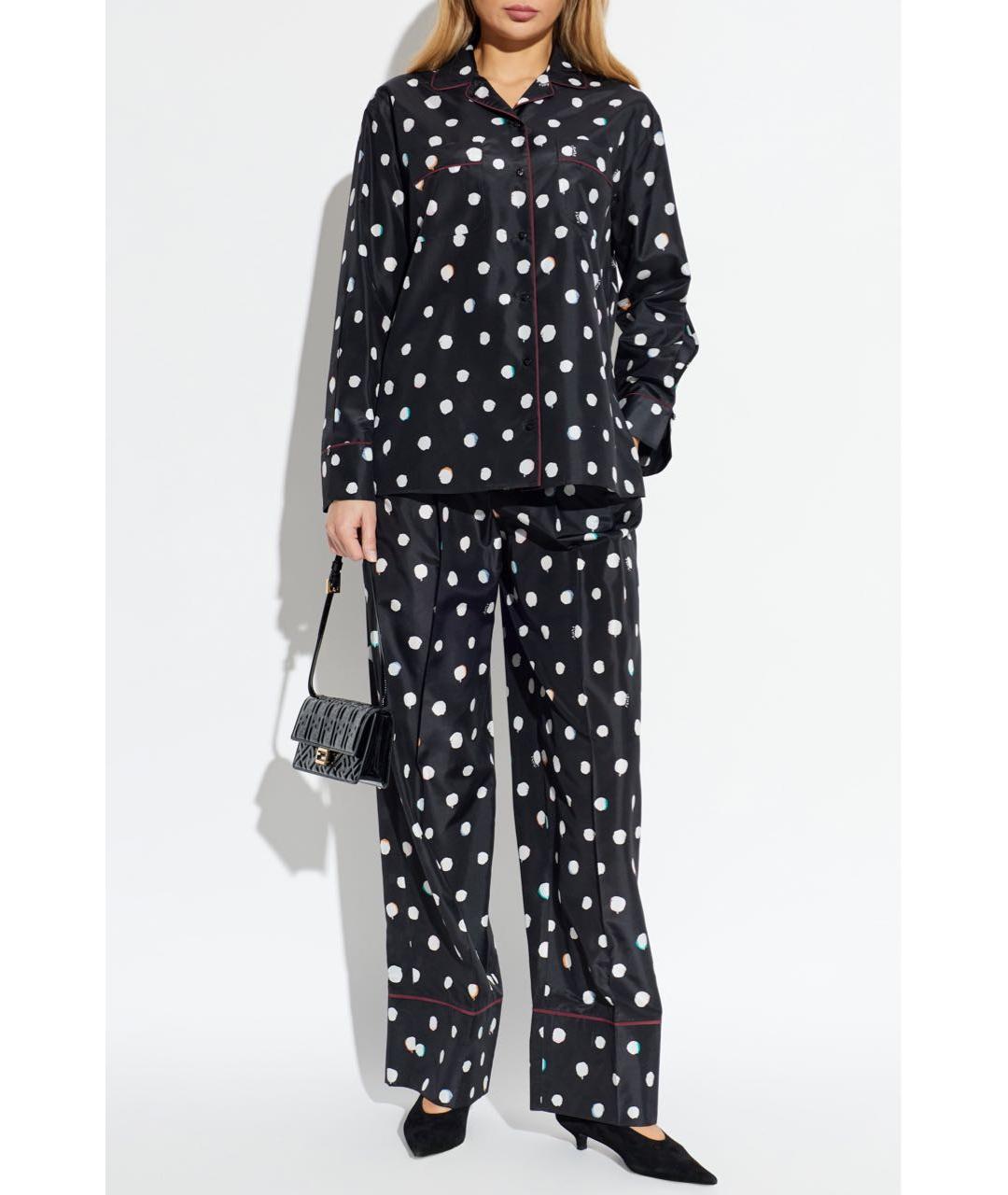 FENDI Черный шелковый костюм с брюками, фото 3