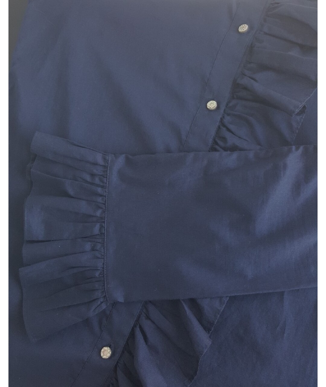 TORY BURCH Темно-синяя хлопковая рубашка, фото 7