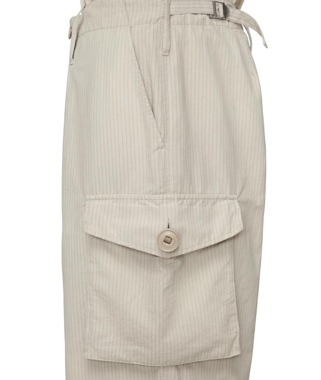 MAISON MARGIELA Бежевые хлопковые повседневные брюки, фото 5