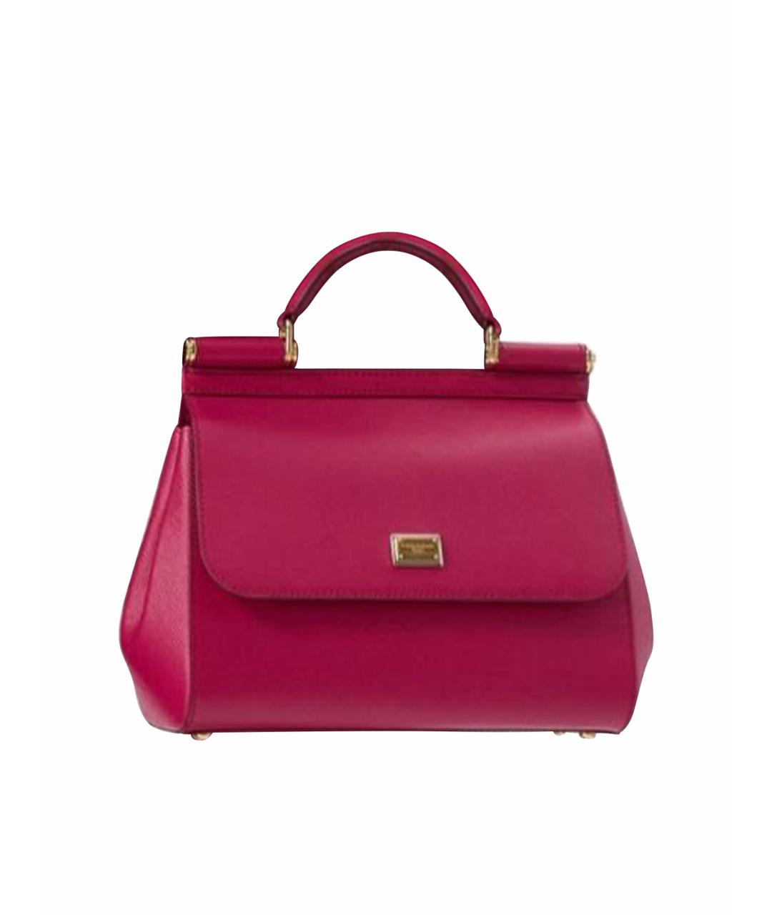 DOLCE&GABBANA Розовая кожаная сумка с короткими ручками, фото 1