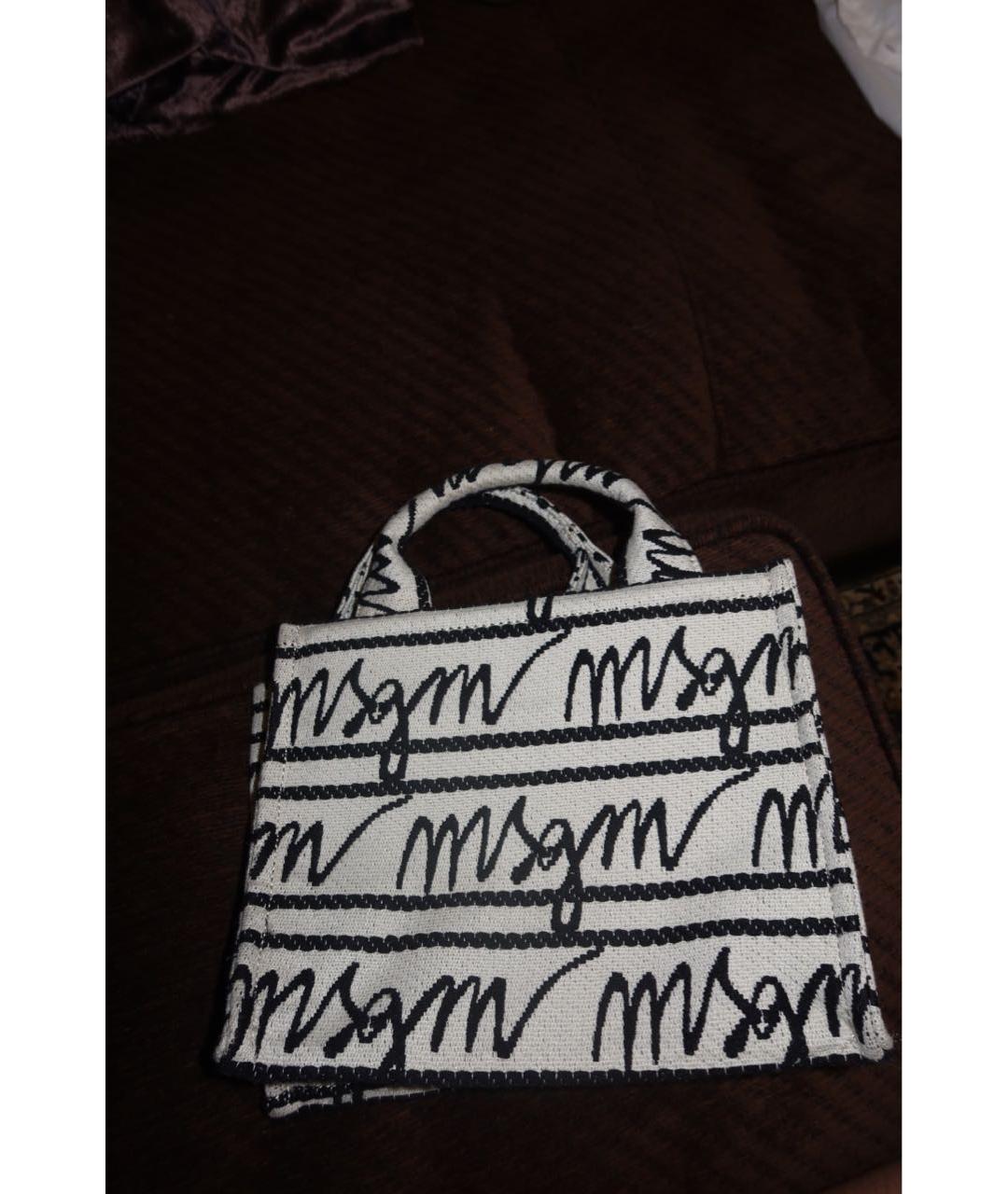 MSGM Белая тканевая сумка с короткими ручками, фото 2