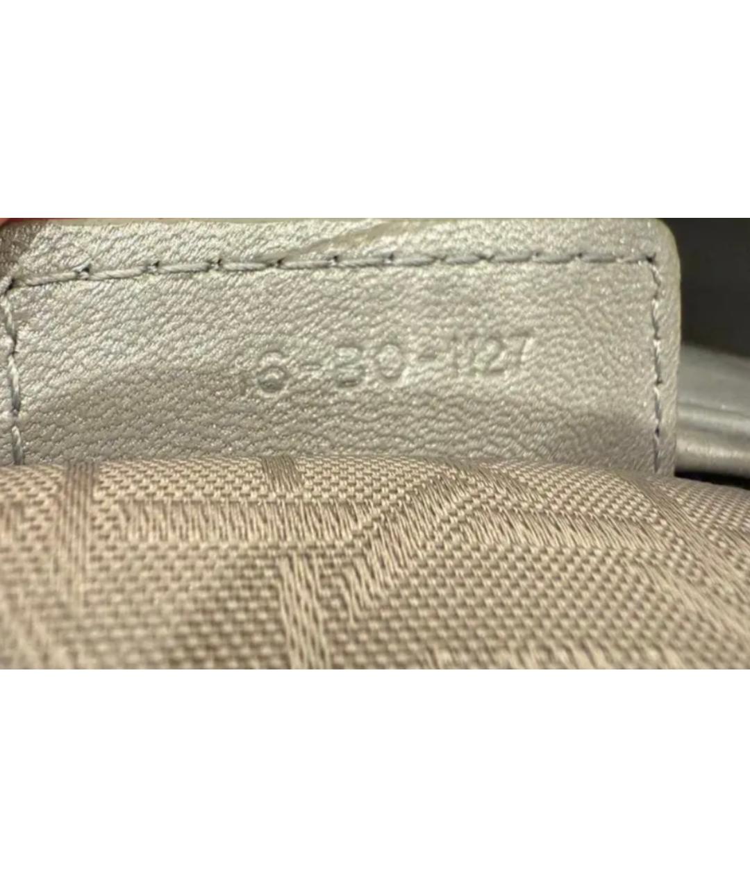 CHRISTIAN DIOR Серая кожаная сумка с короткими ручками, фото 9