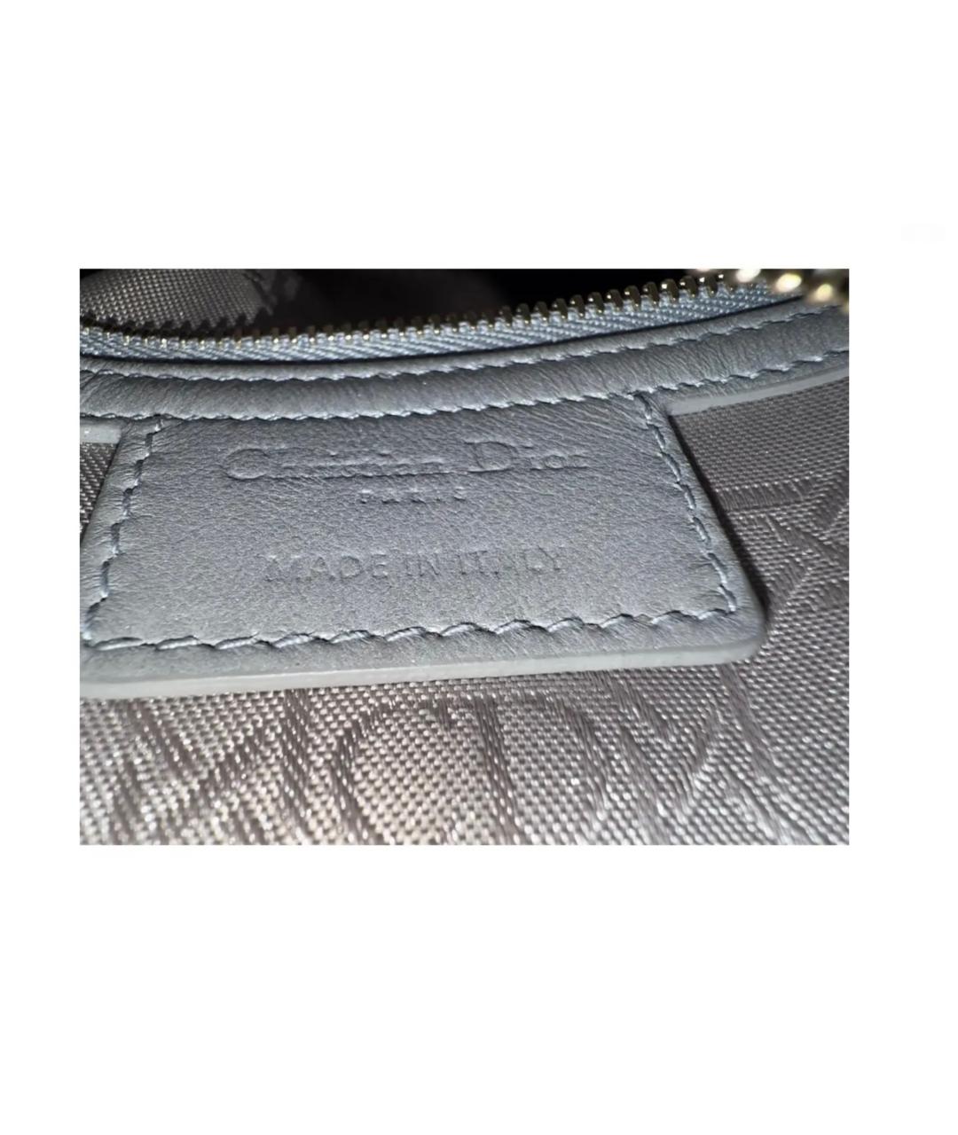 CHRISTIAN DIOR Серая кожаная сумка с короткими ручками, фото 8