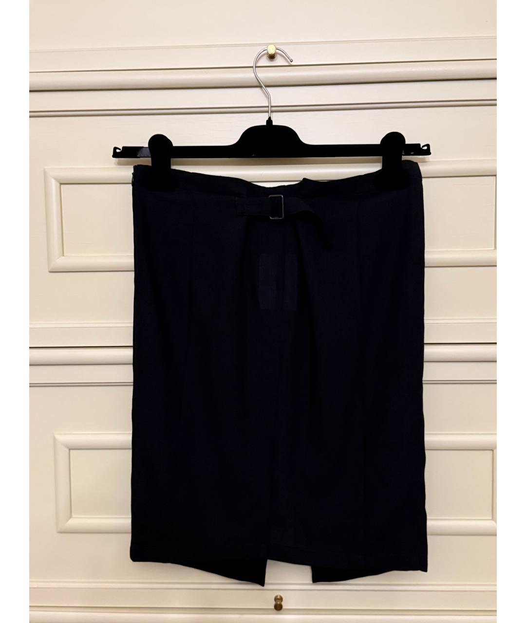 ANN DEMEULEMEESTER Черная шерстяная юбка мини, фото 2