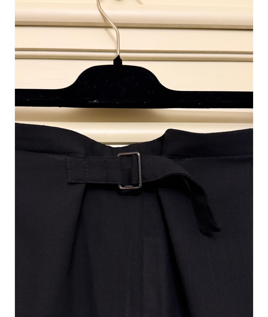 ANN DEMEULEMEESTER Черная шерстяная юбка мини, фото 3