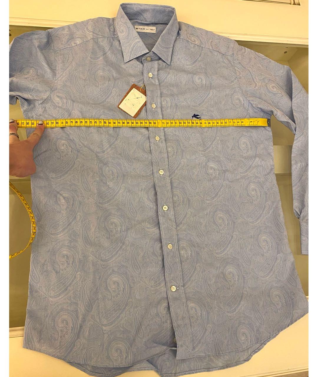 ETRO Голубая хлопковая классическая рубашка, фото 6